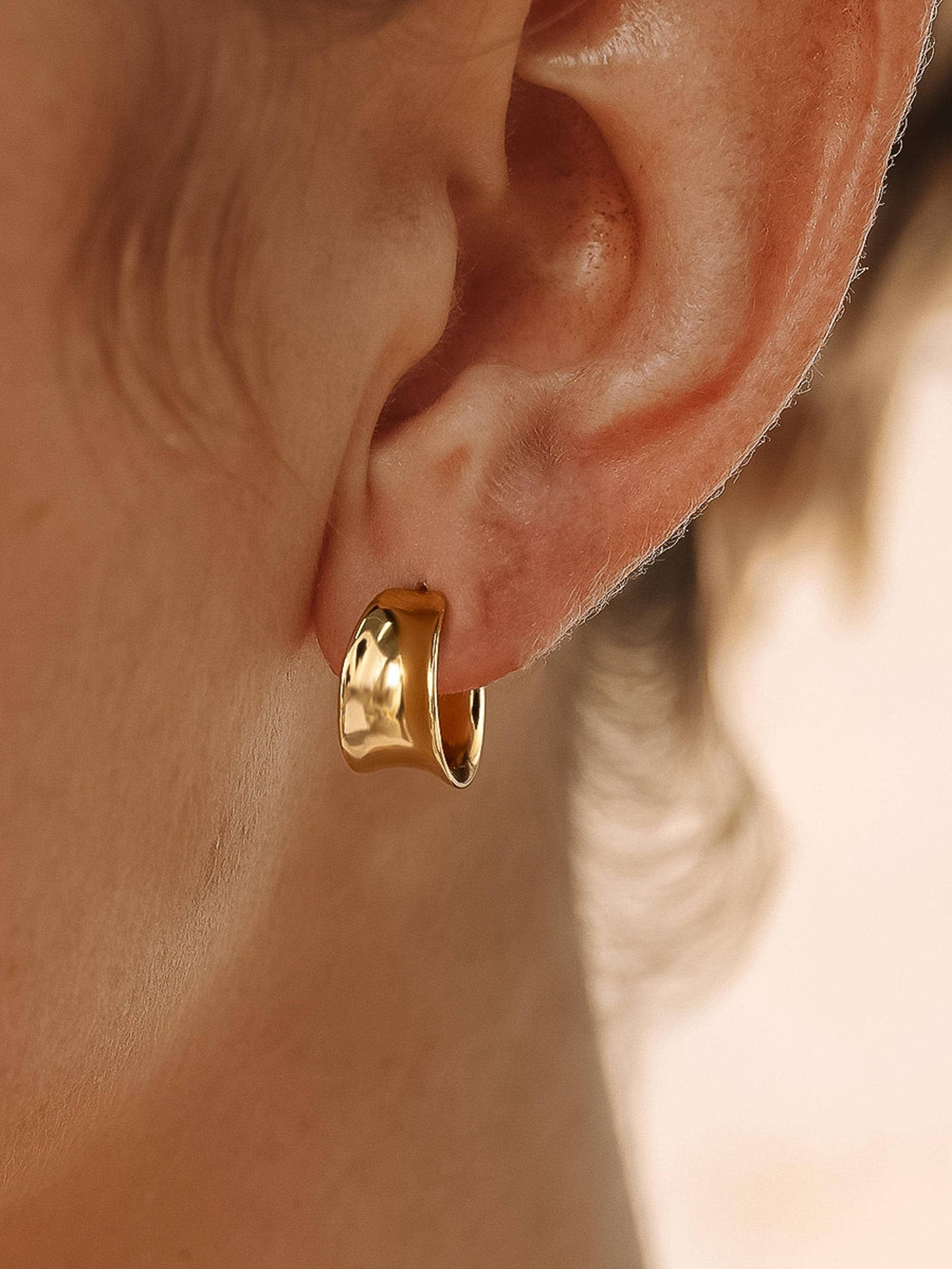 Wide Dome Hoop Earrings