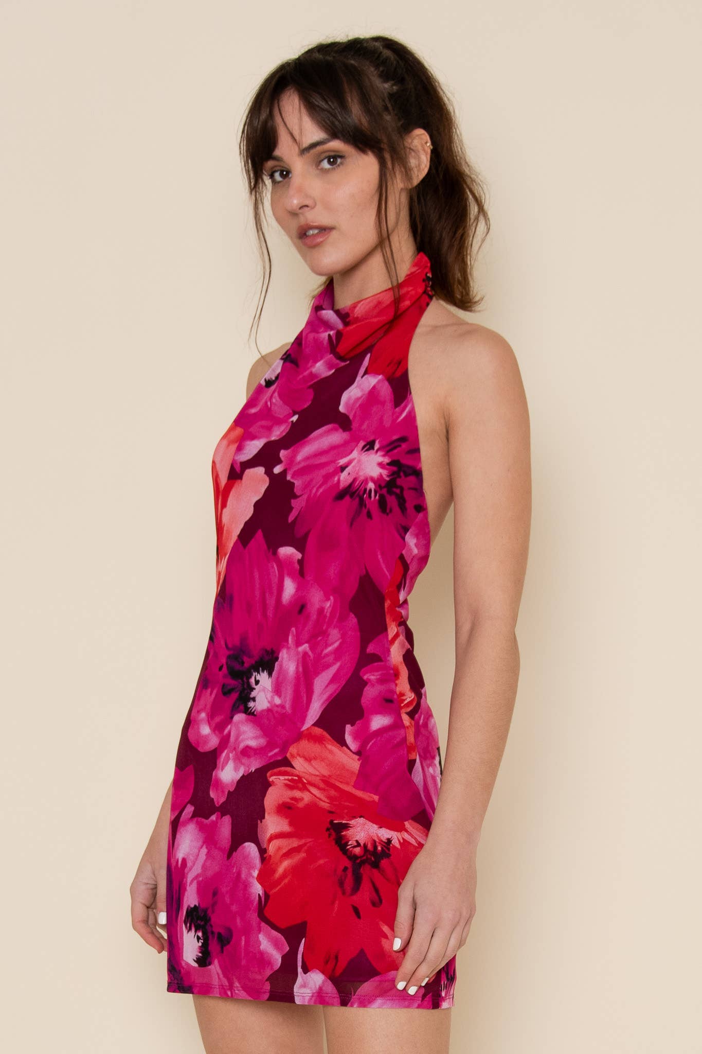 Mock Neck Mini Dress