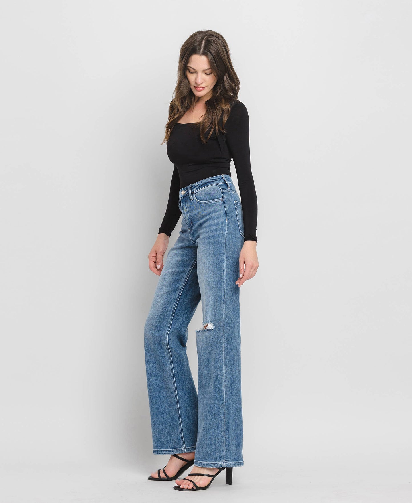 90's Vintage Super High Rise Flare Jeans