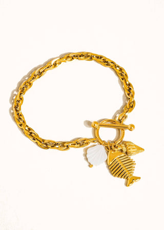 Fishbone Shell Chain Bracelet - Verte Boutique