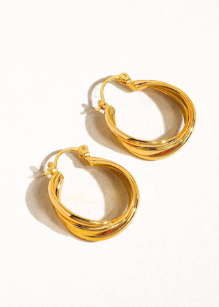 Gold Twisted Hoop Earring - Verte Boutique