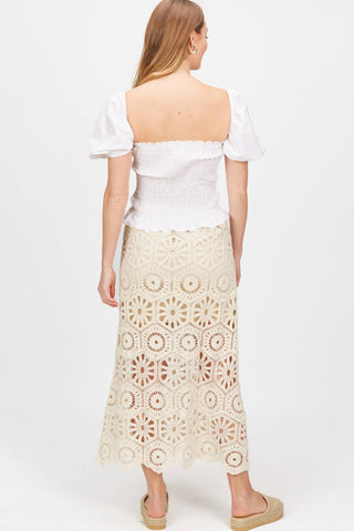 Boho Luxe Cream Crochet Maxi Skirt - Verte Boutique
