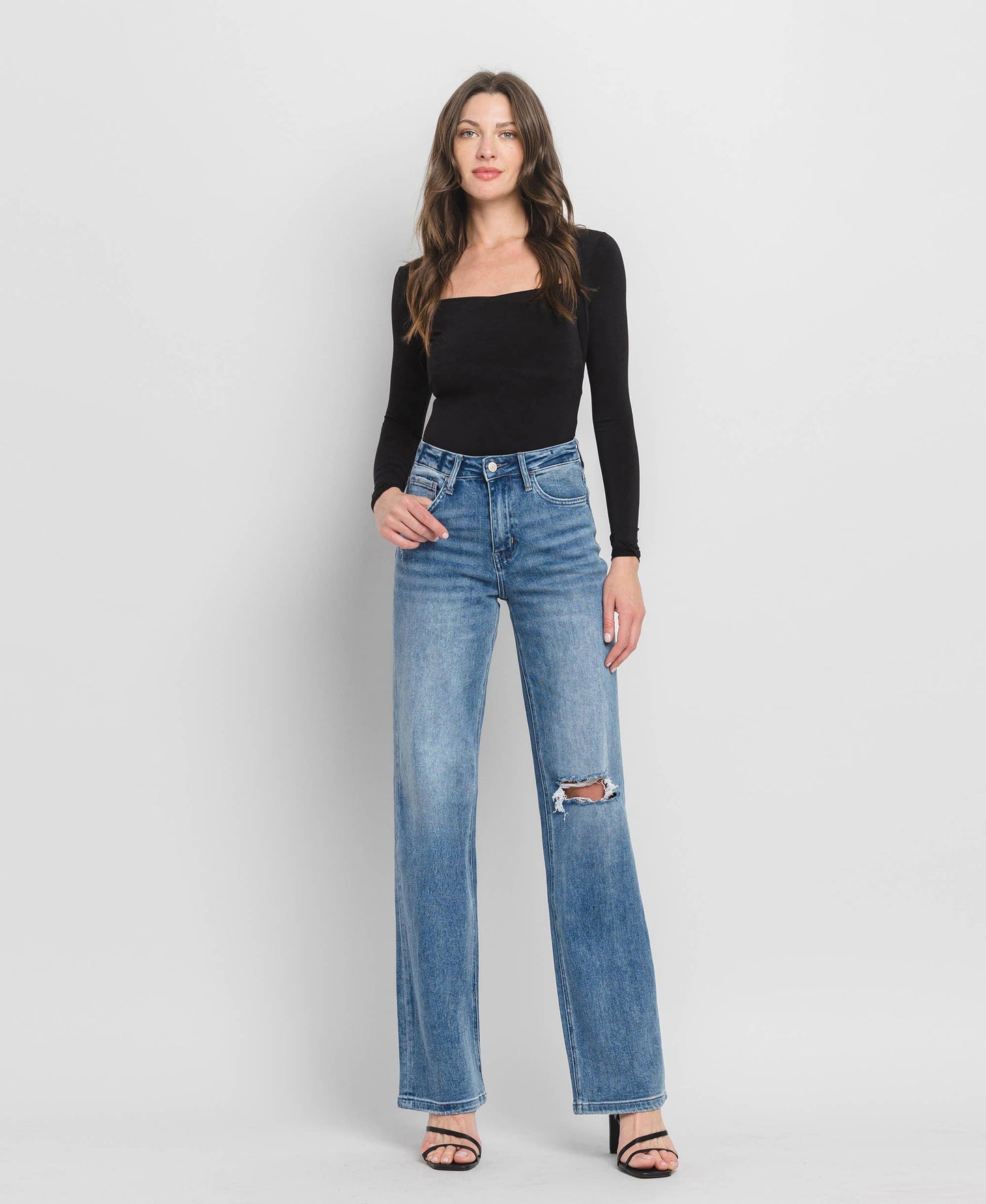 90's Vintage Super High Rise Flare Jeans