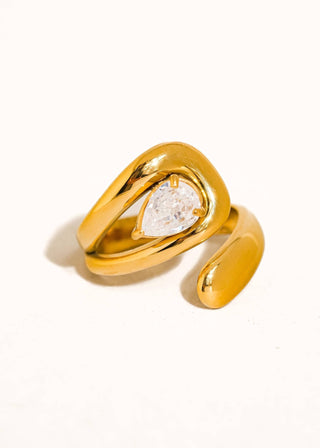 Gold Non - Tarnish Wrap CZ Ring - Verte Boutique