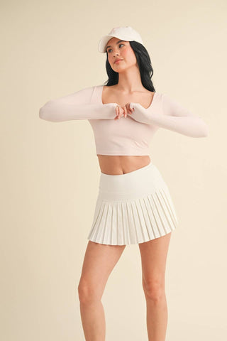 Long Sleeve Square Neck Top - Verte Boutique