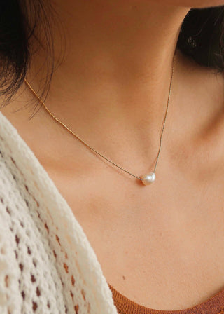 Luna 18K Gold Natural Freshwater Pearl Necklace | Waterproof & Non - Tarnish - Verte Boutique