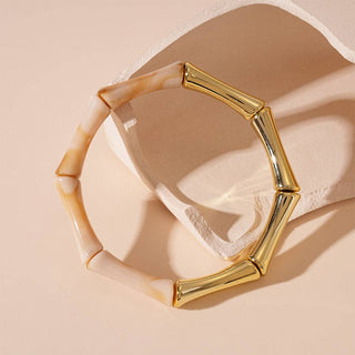 Tortoise and Gold Bamboo Bracelets - Verte Boutique