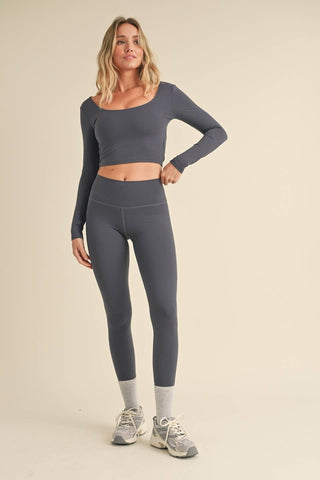 Twist Back Long Sleeve Active Top - Verte Boutique