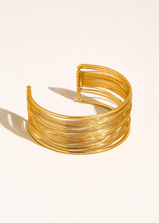 Gold Non - Tarnish Statement Cuff Bracelet - Verte Boutique