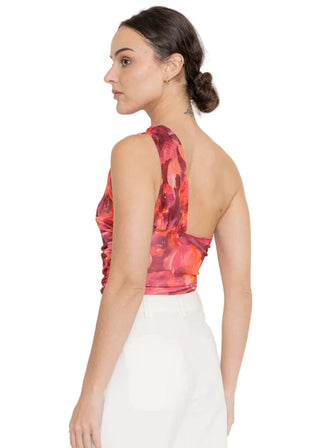 Abstract Floral One Shoulder Bodysuit - Verte Boutique
