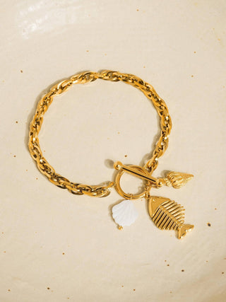 Fishbone Shell Chain Bracelet - Verte Boutique