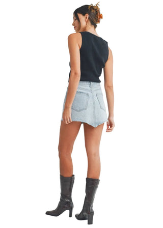 Uneven 90's Vintage Mini Skirt - Verte Boutique