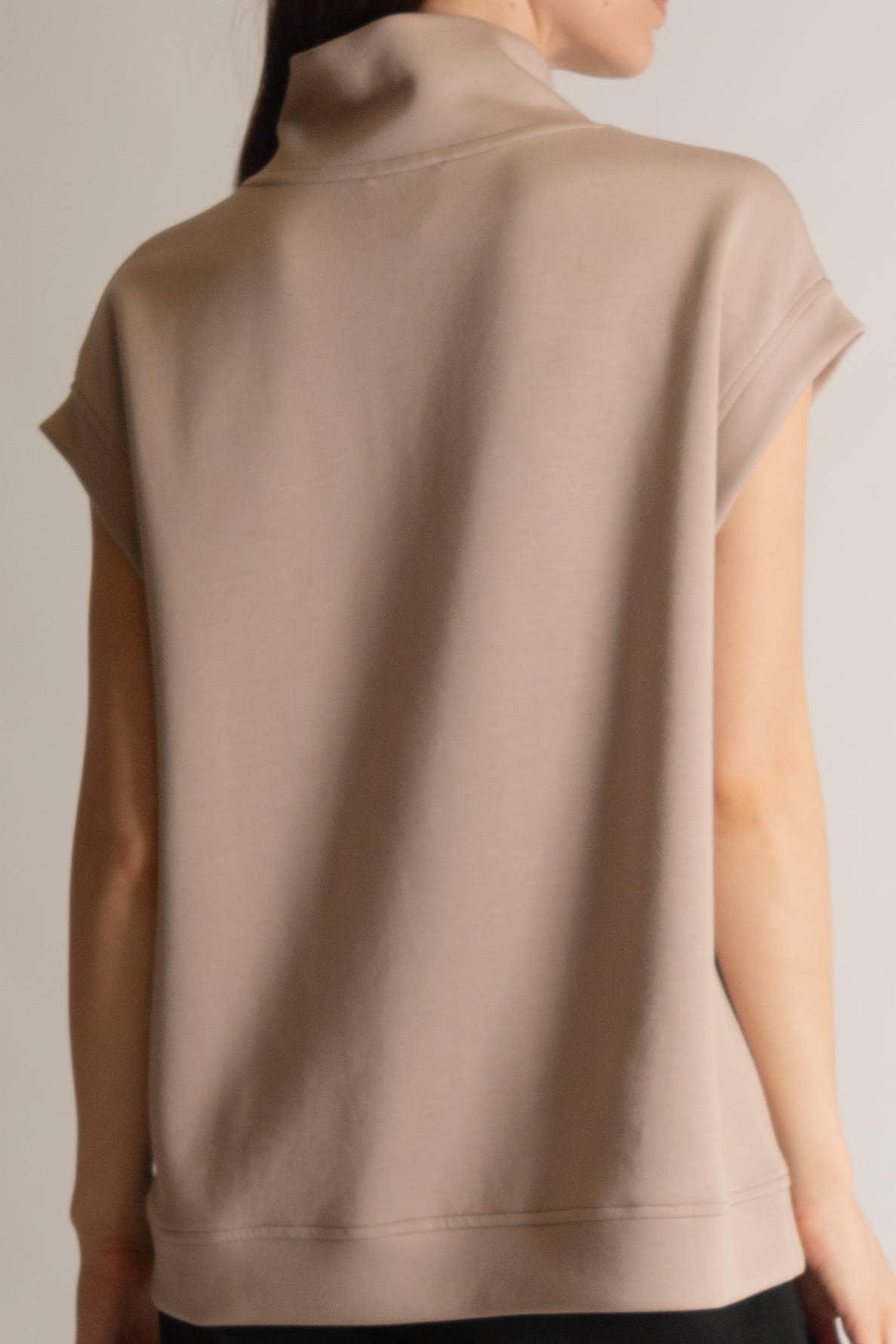 Butter Modal Mock Neck Capped Sleeve Top