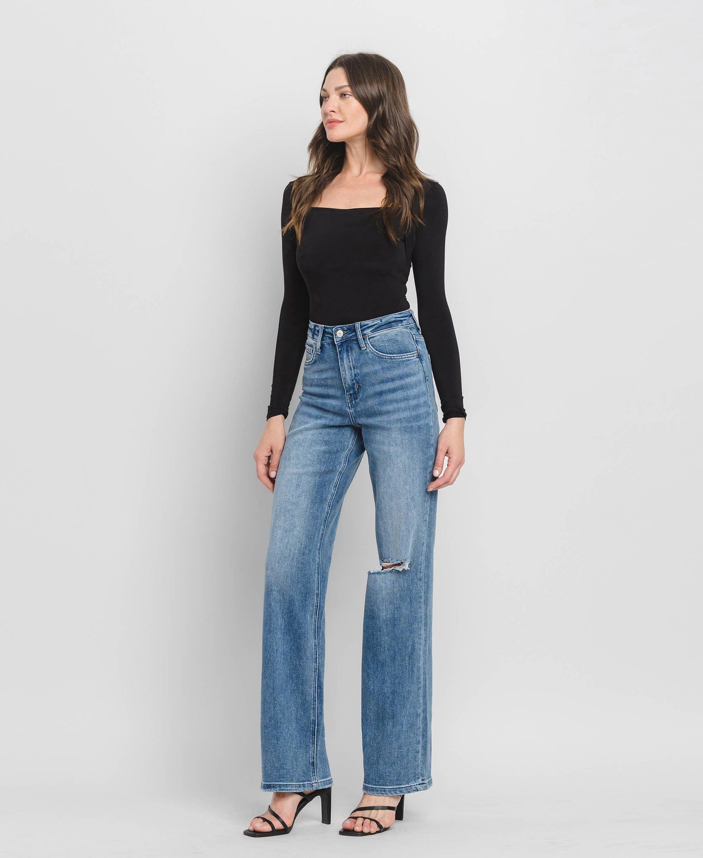 90's Vintage Super High Rise Flare Jeans