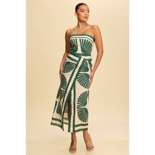 Tropical Palm Midi Dress