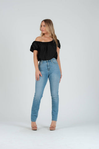 Poplin Puff Sleeve Blouse Top - Verte Boutique
