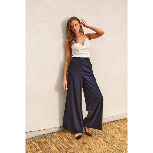 Navy Wide Leg Pants