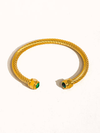 Stone Braided Bangle - Verte Boutique
