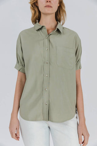 Short Sleeve Button Up Shirt - Verte Boutique