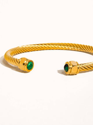 Stone Braided Bangle - Verte Boutique