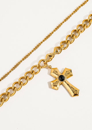 Layered Cross Chain Bracelet - Verte Boutique