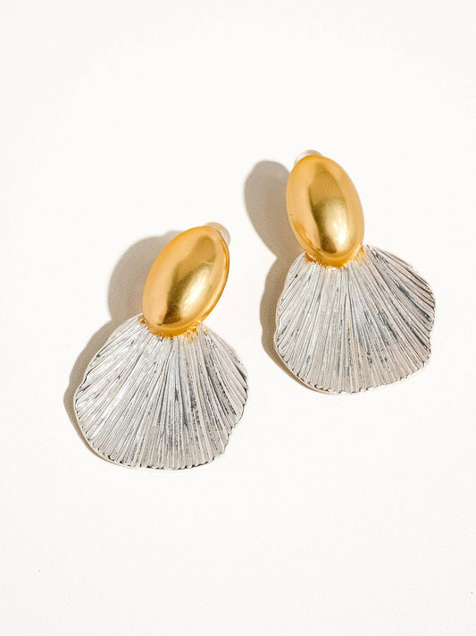 Vintage Gold Dipped Shell Earrings