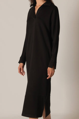 Butter Modal Collared Long Sleeve Dress - Verte Boutique