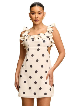 Polka Dot Ruffle Mini Dress - Verte Boutique