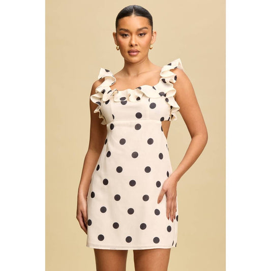 Polka Dot Ruffle Mini Dress