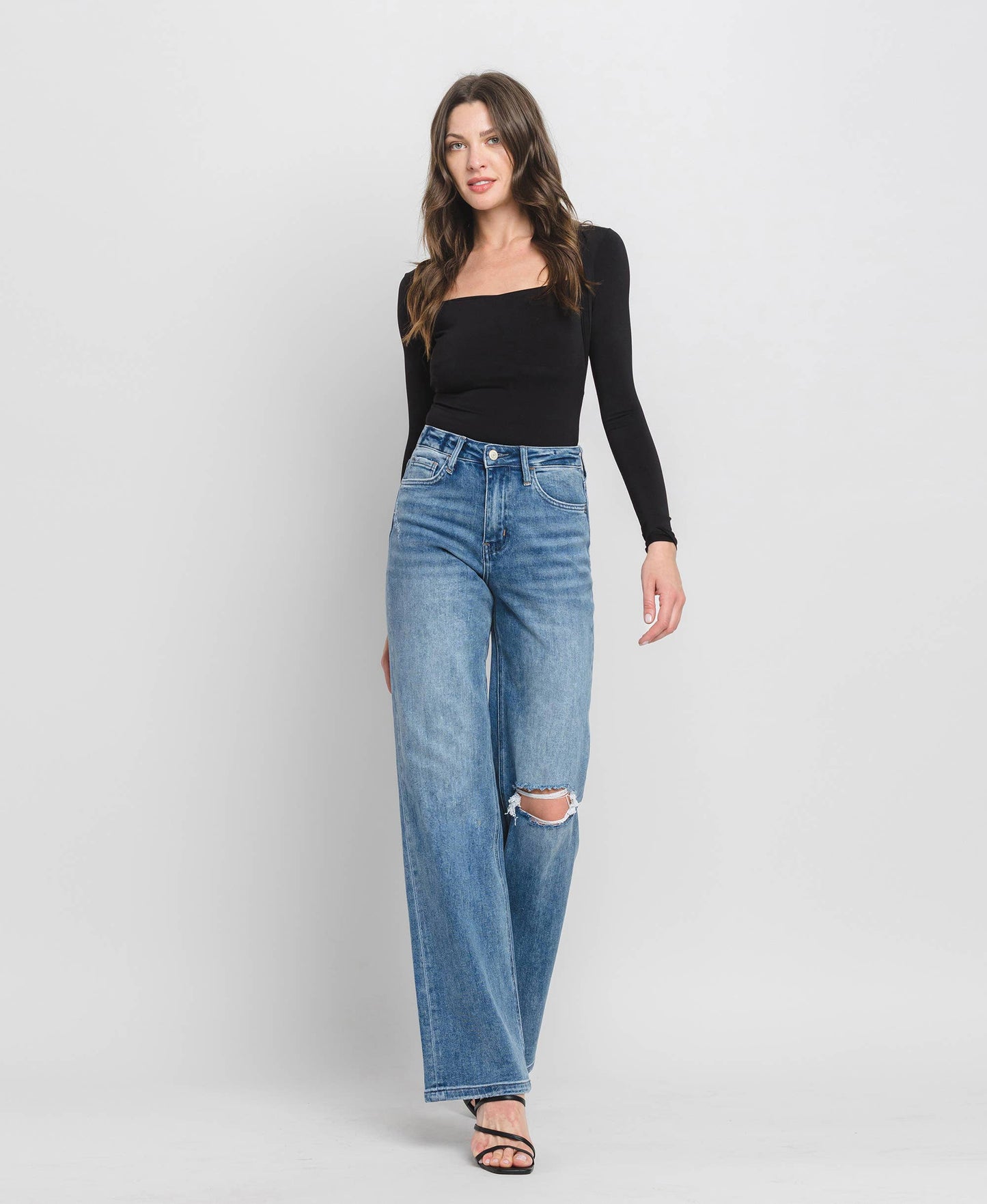 90's Vintage Super High Rise Flare Jeans