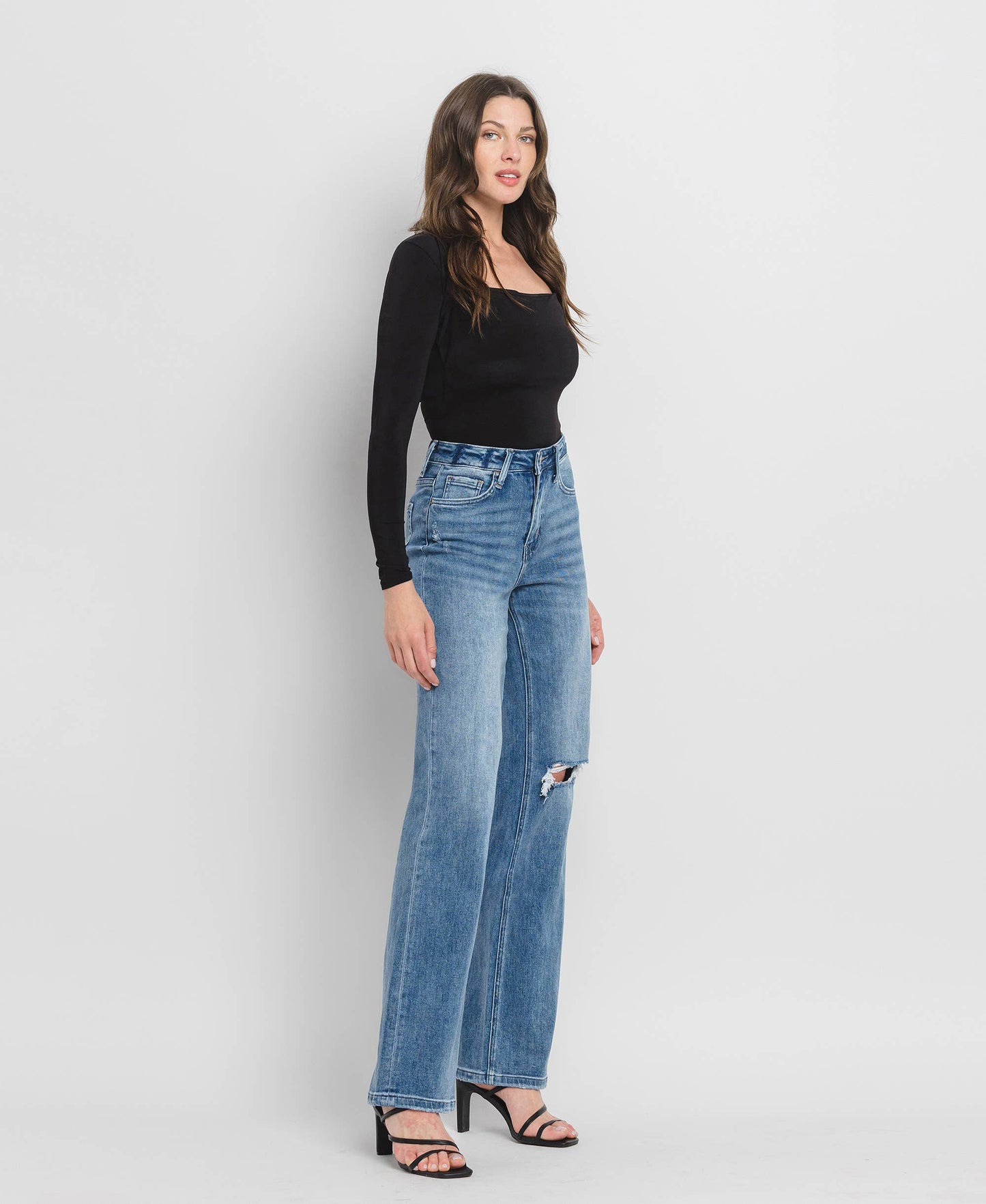 90's Vintage Super High Rise Flare Jeans