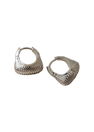 Gold & Silver Non - Tarnish Textured Hoop Earrings - Verte Boutique