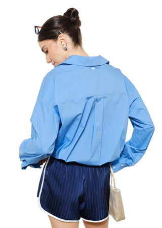 Modern Cotton Poplin Cropped Button - Down - Verte Boutique