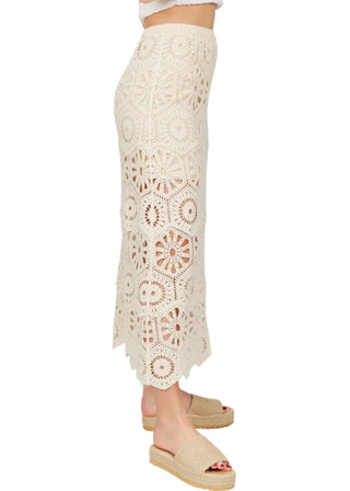 Boho Luxe Cream Crochet Maxi Skirt - Verte Boutique