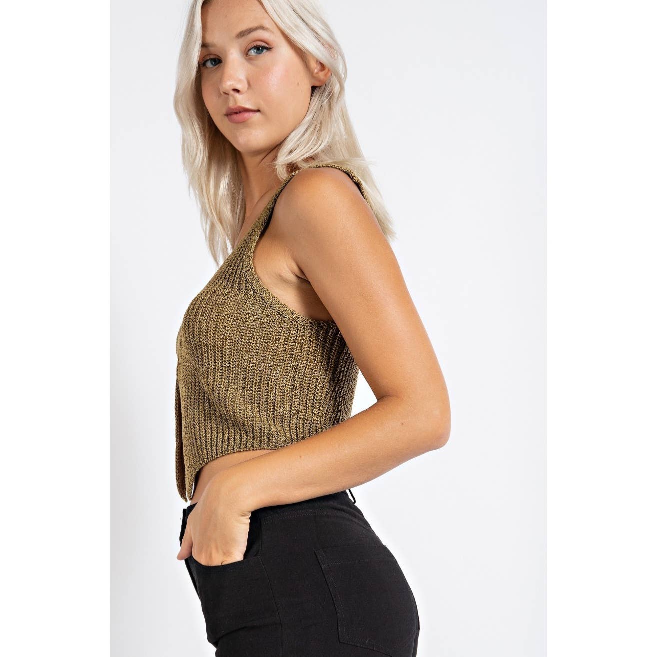 Sweater Knit Crop Vest