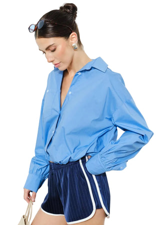 Modern Cotton Poplin Cropped Button - Down - Verte Boutique
