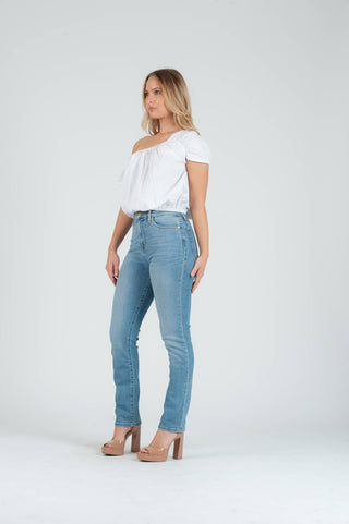Poplin Puff Sleeve Blouse Top - Verte Boutique