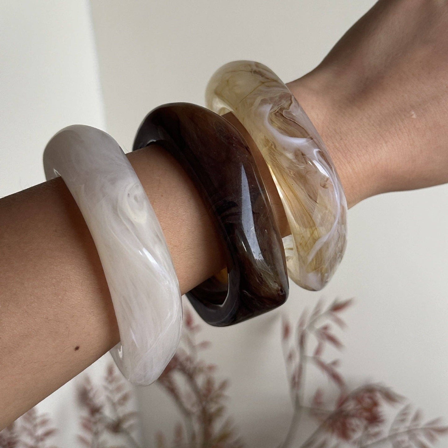 Acrylic Resin Bangle Bracelets