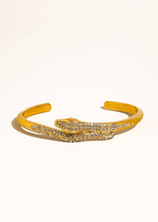 Estiva 18K Gold Serpent Bracelet – Non - Tarnish CZ Snake Bangle - Verte Boutique