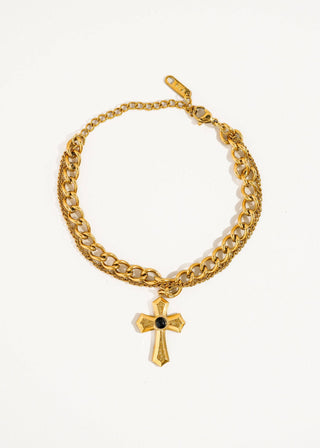 Layered Cross Chain Bracelet - Verte Boutique