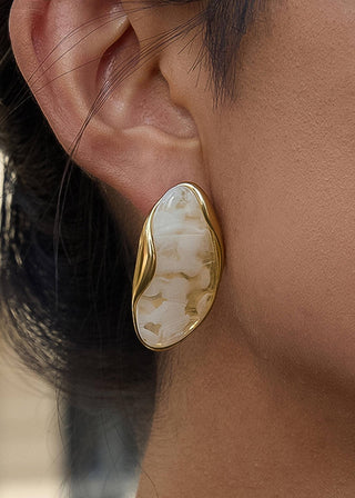 Aurelia 18K Gold Resin Drop Earrings – Non - Tarnish Statement Jewelry - Verte Boutique
