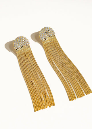 Rhinestone Fringe Earring - Verte Boutique
