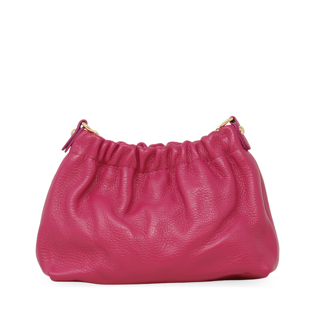 Italian Leather Ruched Clutch