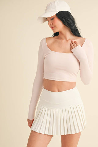 Long Sleeve Square Neck Top - Verte Boutique