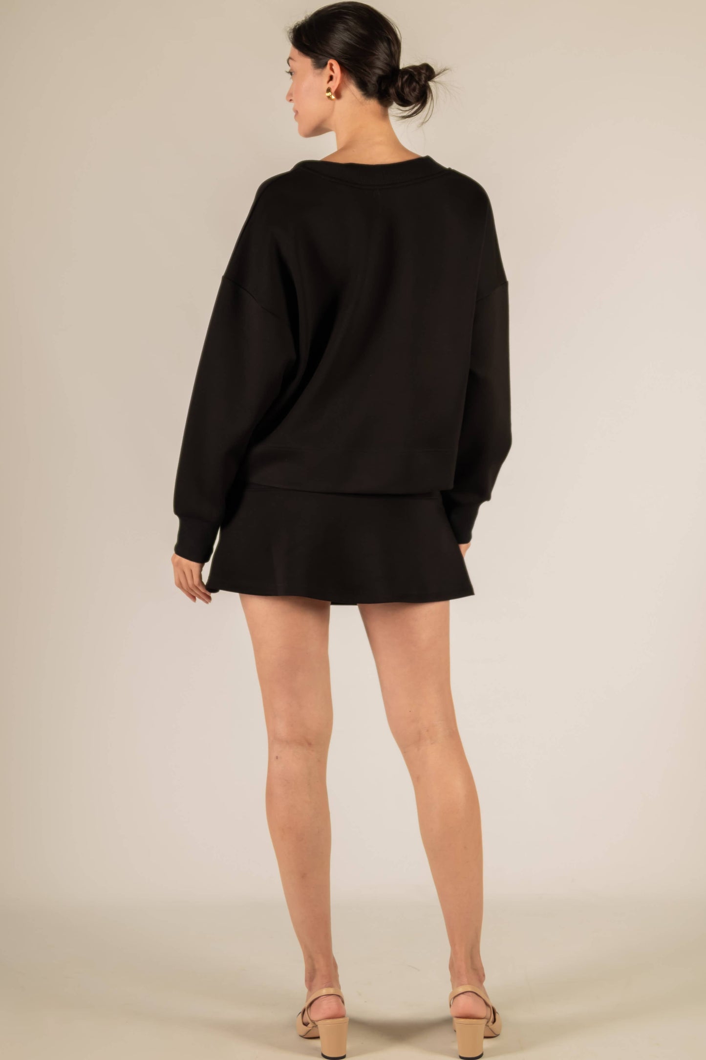 Butter Modal Rib Contrast Oversized Cropped Cardigan
