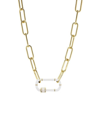 Enamel carabiner brass necklace - Verte Boutique