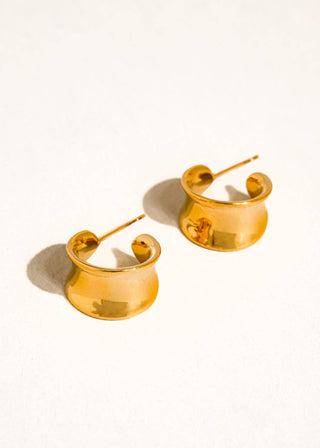Wide Dome Hoop Earrings - Verte Boutique