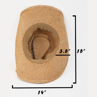 Straw Weave Shell Rope Cowboy Hat - Verte Boutique