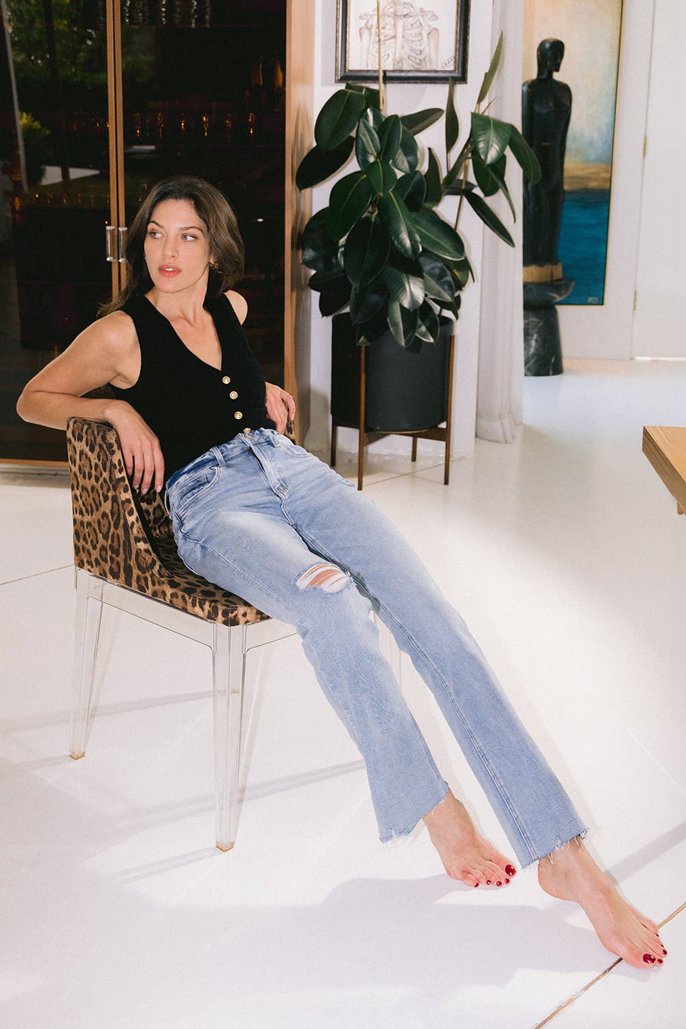 High Rise Relaxed Bootcut Jeans