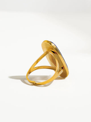 Lapis Lazuli Adjustable Statement Non-Tarnish Ring
